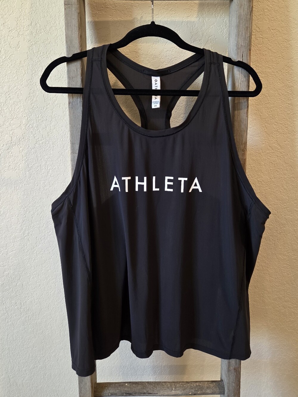 Athleta Women's Black Logo Racerback Tank - Size 2XL